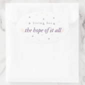 Leven voor de hoop van het allemaal Swiftie Sticke Ovale Sticker (Tas)