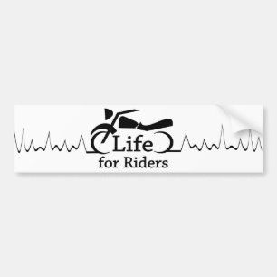 Leven voor riders - Let op voor motorfietsen - Wit Bumpersticker