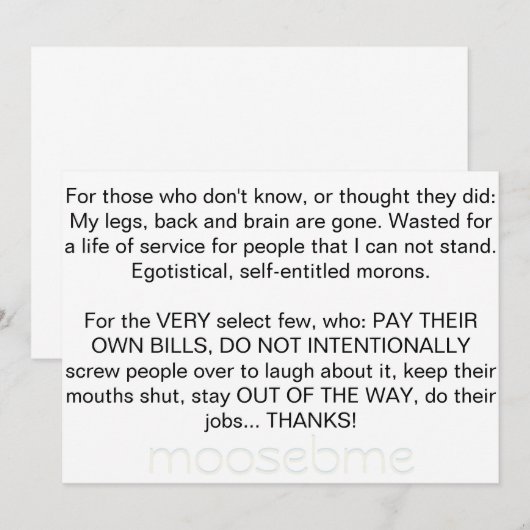 Leven voor vuilnis bedankkaart (Voorkant / Achterkant)