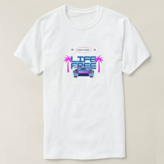 Leven Vrije Neon Retro Auto T-shirt | Esthetische 