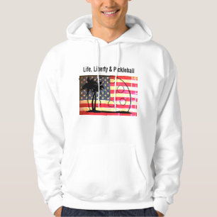 Leven Vrijheid & Pickleball Grappige Patriottische Hoodie