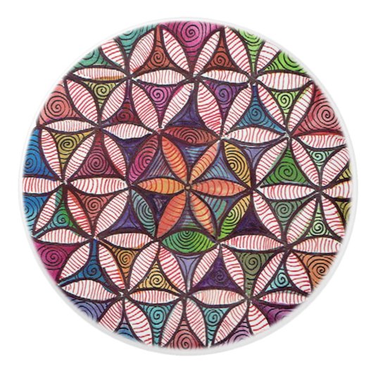 Leven Waterverf kunst Keramische Knop (Voorkant)