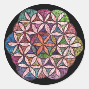 Leven Waterverf kunst Ronde Sticker
