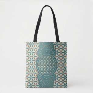 Leven - X- en postzegelpatroon BG 1 Tote Bag