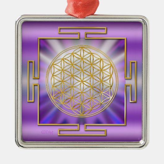 Leven Yantra Metalen Ornament (Voorkant)