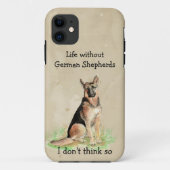 Leven zonder Duitse Herdershonden Leuke Quote Case-Mate iPhone Case (Achterkant)