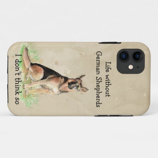 Leven zonder Duitse Herdershonden Leuke Quote Case-Mate iPhone Case (Achterkant (horizontaal))