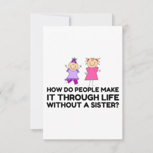 LEVEN ZONDER EEN ZISTER BEDANKKAART