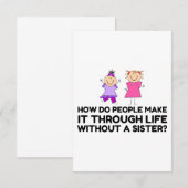 LEVEN ZONDER EEN ZISTER BEDANKKAART (Voorkant / Achterkant)