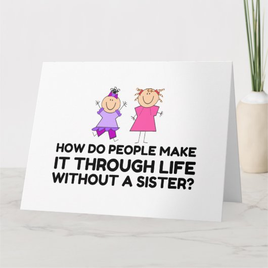 LEVEN ZONDER EEN ZISTER BEDANKKAART (Voorkant)