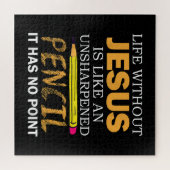 Leven zonder Jezus Funny Christelijk geloof Legpuzzel (Horizontaal)