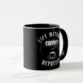 Leven zonder koffie? Depresso Mok (Voorkant rechts)