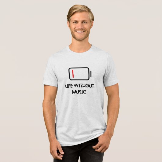 Leven zonder muziek T-shirt (Voorkant volledig)