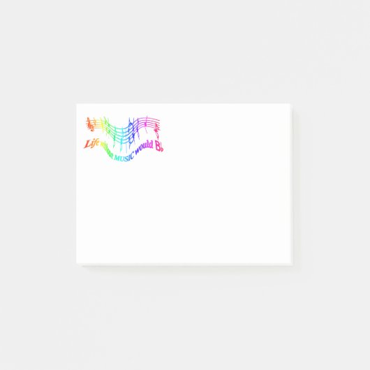 Leven zonder muziek zou "B Flat" Humor Quote Post-it® Notes (Voorkant)
