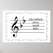 "Leven zonder muziek zou B♭" printbaar Poster (Voorkant)