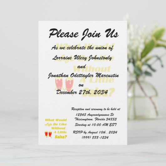 leven zonder salsa gele salsa rode congas kaart (Staand voorkant)