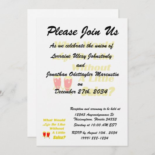 leven zonder salsa gele salsa rode congas kaart (Voorkant / Achterkant)