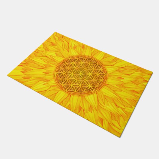 Leven - Zonnebloem #3 Deurmat (Schuin)