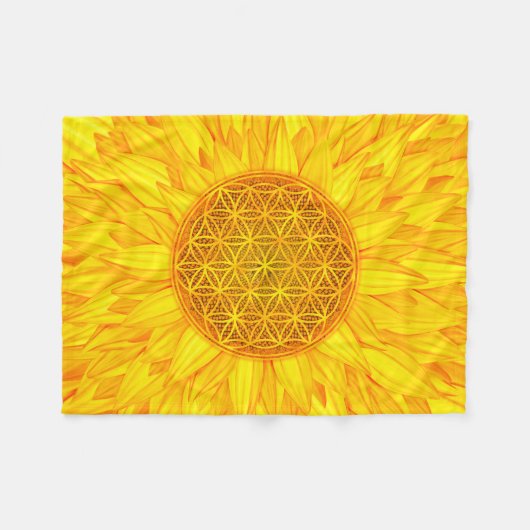 Leven - Zonnebloem #3 Fleece Deken (Voorkant (Horizontaal))