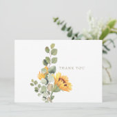 Leven Zonnebloemblaadjes Begrafenis Dank u Bedankkaart (Staand voorkant)