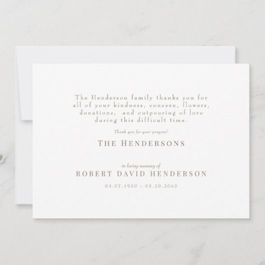 Leven Zonnebloemblaadjes Begrafenis Dank u Bedankkaart (Achterkant)