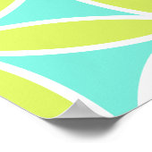 Levenaar: groot Ptn Blauwgroen Limoen en wit Poster (Hoek)