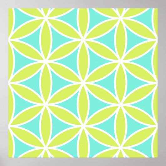 Levenaar: groot Ptn Blauwgroen Limoen en wit Poster (Voorkant)