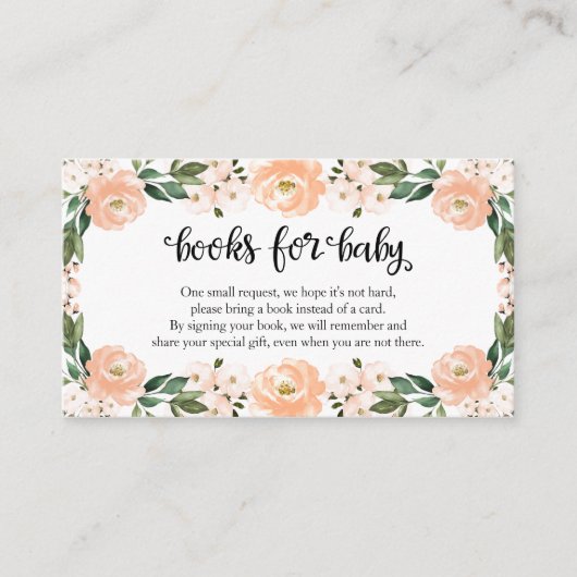 Levenblauwe vlinderboeken voor Baby shower voor Ba Informatiekaartje (Voorkant)