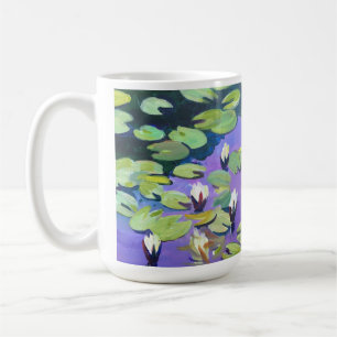Levenbloemen op de vijver in de stijl van Monet Koffiemok