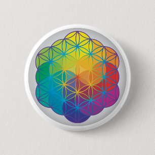 Levenboogkleurige regenboogkleuren - Harmonieenerg Ronde Button 5,7 Cm
