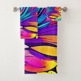 Levend abstract bloemmotief bad handdoek