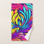 Levend abstract bloemmotief bad handdoek (Handdoek)