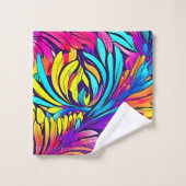 Levend abstract bloemmotief bad handdoek (Wasdoekje)