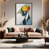 Levend Abstract Figuur Canvas Afdruk