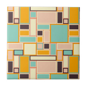 Levend abstract patroon met rechthoeken tegeltje