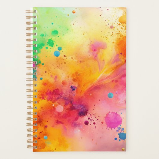 Levend abstract waterverfspatpatroon planner (Voorkant)