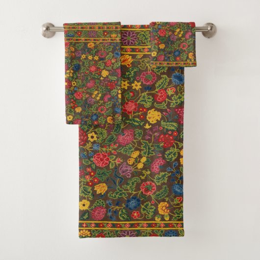 Levend Antiek Botanisch Tuinpatroon Bad Handdoek (Insitu)