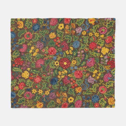 Levend Antiek Botanisch Tuinpatroon Fleece Deken (Voorkant (Horizontaal))