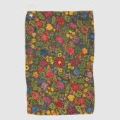 Levend Antiek Botanisch Tuinpatroon Golfhanddoek (Voorkant)