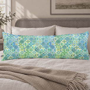 Levend Aqua Mint Mediterraan Talavera-tegel Lichaamskussen