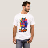 Levend Basenji Pop Art Design T-shirt (Voorkant volledig)