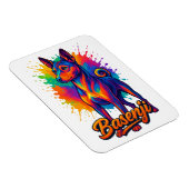 Levend Basenji Pop Art Ontwerp Magneet (Rechterzijde)