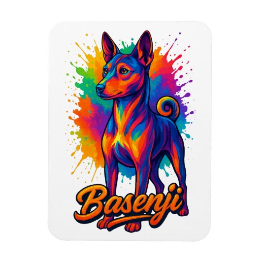 Levend Basenji Pop Art Ontwerp Magneet (Verticaal)