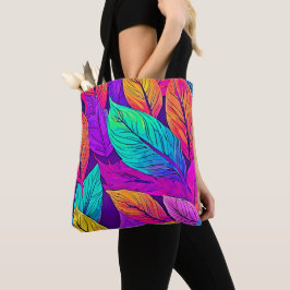Levend bladpatroon tote bag
