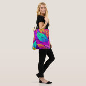Levend bladpatroon tote bag (Op model)