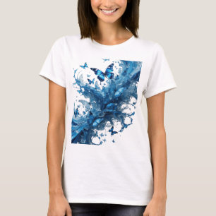 Levend blauwe VLINDERS IN WATER Shirtontwerp T-shirt