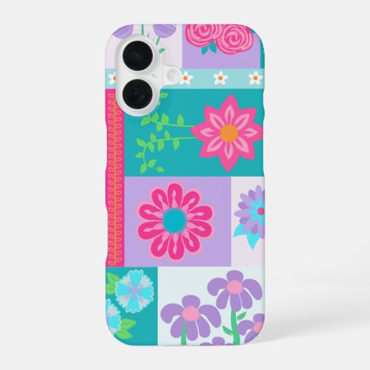 Levend Bloeiend Bloemendesign iPhone 16 Hoesje (Achterkant)