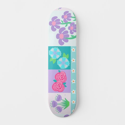 Levend Bloeiend Bloemendesign Persoonlijk Skateboard (Voorkant)
