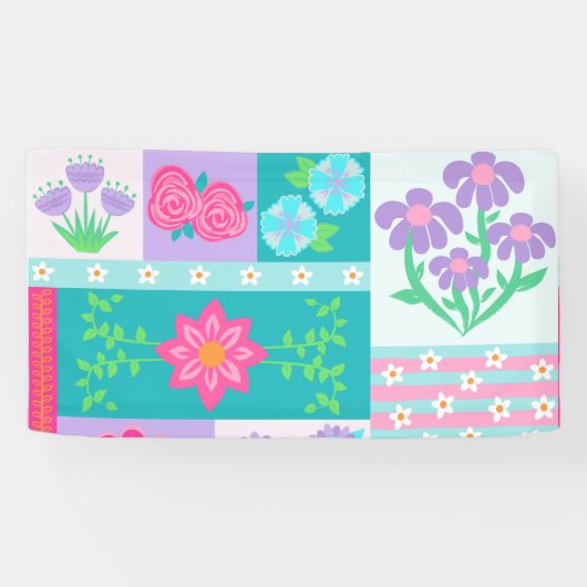 Levend Bloeiend Bloemendesign Spandoek (Horizontaal)