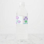 Levend Bloeiend Bloemendesign Waterfles Etiket (Achterkant)